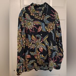 Ralph Lauren Rare Beautiful Linen Print Button Down Shirt XL